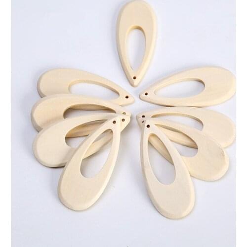 10pcs 62x27mm Unfinished Wooden Earrings Blank Natural Wood Pendantsfor Women Earrings Jewelry DIY Craft Making