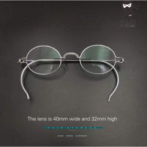 Hand made oval myopia prescription optical glasses anti blue light retro glasses with lens width of 40mm and height of 32mm
