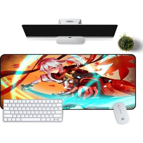 GuJiaDuo Peripheral Anime Mouse Pad Genshin Impact Kazuha Laptop PC Gamer Large Deskmat Computer Gaming Accessories Mousepad Xxl