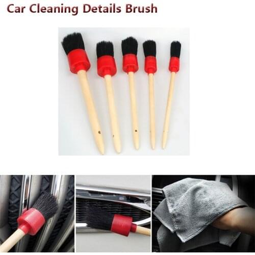 5pcs Car Detailing Brush Auto Soft Boar Hair Cleaning Detailing Set Dashboard Air Outlet Clean Brush Tools Car Wash Accessories