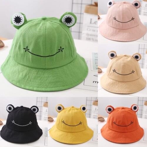 Frog Fishermans Hat Cute Student Sunshade Cap Fisherman Hat Cute Cartoon Outdoor Fishing Sunshade Cap Travel Beach Hat