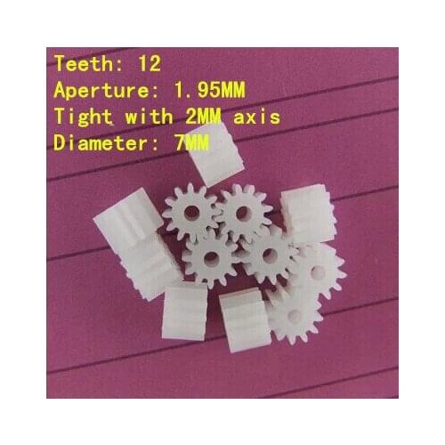 Straight teeth wheel spindle 122A 0.5 Modulus 12 tooth inner diameter of the motor car models 2MM DIY model toy motor gear parts