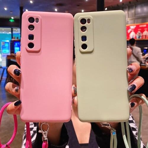 Silicone Lanyard Chain Crossbody Necklace Strap Mobile Phone Case For Samsung Galaxy S20 Plus Ultra S8 S9 S10 Plus S10E S7 EDG