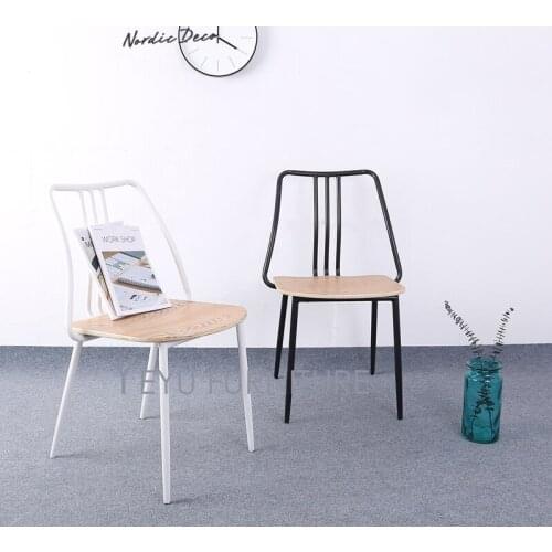 Modern design Metal and Wood Dining Side Chair , Cafe Loft industrial Chair, popular fashion metal waiting loft cafe chair-1PC