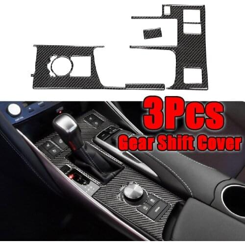3x Carbon Fiber Style Gear Shift Box Panel Cover Trim Frame Sticker LHD fit for LEXUS IS250 IS300H IS350 2014-2016 2017 2018