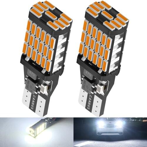 2pcs W16W LED Canbus T15 Error Free LED Bulb for BMW Mercedes Benz Audi VW Hyundai Kia Backup Reverse Lamps 6500K White DC 12V