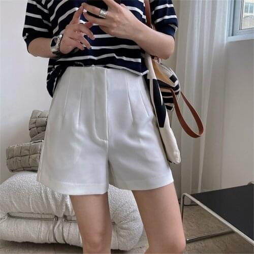 TVVOVVIN Women Belt Loops Tailored Shorts With Side Pockets Loose Casual Women Shrots DL6C
