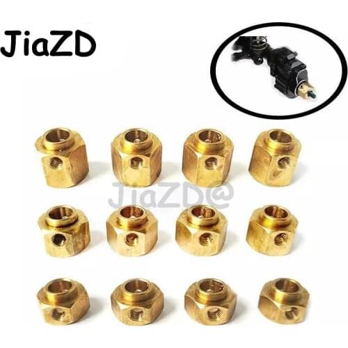 4pcs/set 6/8/9/10/11/12mm Heavier Brass 12mm Hex Wheel Hub Extended Adapter For Traxxas TRX-4 Scale Trail Axial SCX10 RC Car Y2