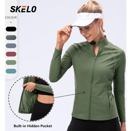 2021 Womens New Autumn And Winter Yoga Jacket Nylon Sportswear Tight Stretch Running Zipper Fitness Clothing Long Sleeve 12612