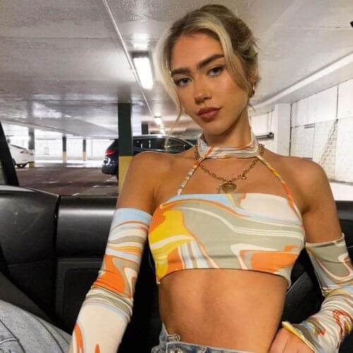 Bodycon Crop Tops Hollow Out Sexy Y2K Aesthetic T-shirts Basic Casual Print Summer 2021 Women Clothing All-Match Streetwear