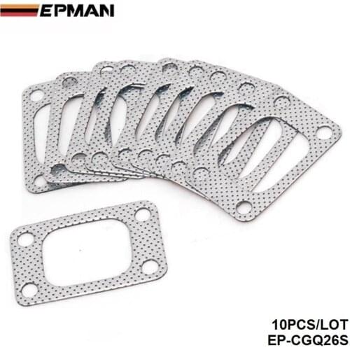 10PCS/LOT Universal T3 flange T34 T35 T38 GT35 GT35R TURBO Manifold Outlet Graphite Aluminum Gasket EP-CGQ26S