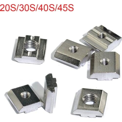 100/80/50/30/20/10PCS M3 M4 M5 M6 M8 M10 T Square nuts T-Track Sliding Nut for Fastener Aluminum Profile 2020 3030 4040 4545
