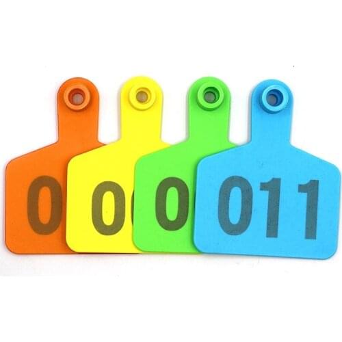 100Pcs Cattle Cow Ear Tag Signs TPU Ear Laser Card Typing Copper Head Earrings Farm Animal Identification Card