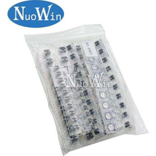 130pcs/LOT 1uF-220uF SMD Aluminum Electrolytic Capacitor Assorted Kit Set, 13values*10pcs=130pcs Samples Kit