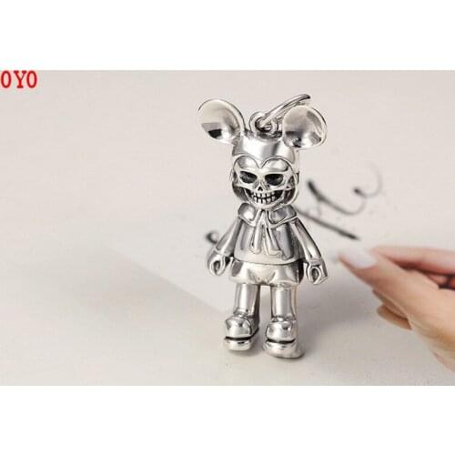 2021 new s925 sterling silver personality skull fashion Korean creative pendant