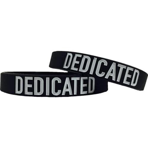 300pcs Motivational DEDICATED Silicone Bracelets Rubber Wristbands Free Shipping by DHL