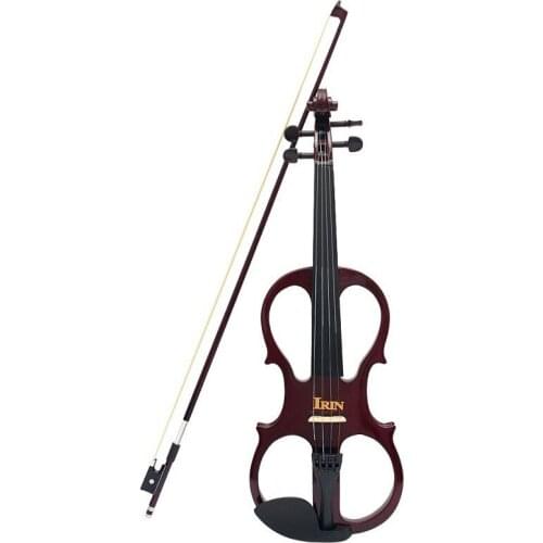 4/4 Wood Maple Wine red Electric Violin with Ebony Fittings Cable Headphone Case for Music Lovers Beginners