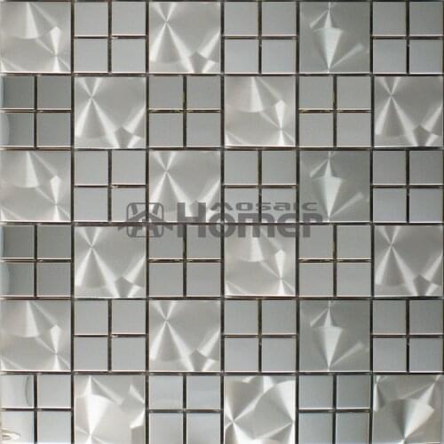Free shipping, silver stainless steel mosaic kitchen backsplash tile 12x12" wall tiles metal kitchen wall tile HME8033