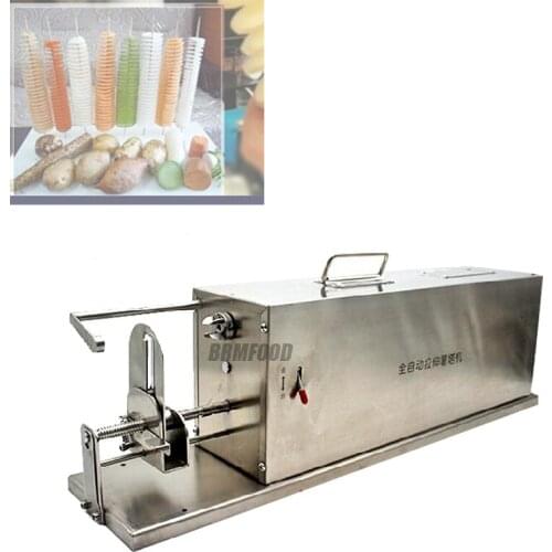 Household Electric Stainless Steel Rotary Potato Slicer Machine French Fries Vegetable Cutter Potato Tower Machine