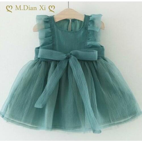 Baby Girls Dress 0-3y Kids Baby Fancy Birthday Mesh Dress Infant Sleeveless Party Dress Baby Dress Summer Birthday Girl Dress