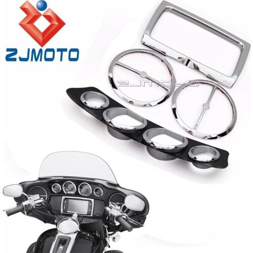 For Harley 14-16 Electra Glide Street Glide Ultra Limited Models Chrome Inner Fairing Trim Gauge Speaker Screen Cover Kit