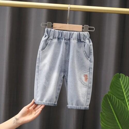 Boy Casual Solid Baby Kids Girls Denim Shorts Cotton Baby Shorts For Boys Shorts Summer Casual Baby Boys Jeans Size: 90-140