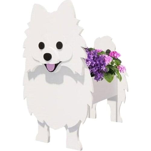 Animal Succulent Plant Pot Cute Dog Cat Shape Planter Handmade Wooden Flower Pot for Potted Plants Cactus Home Decor