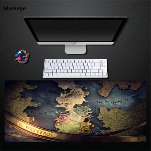 Mairuige Print Retro Table Game Map Comfortable Mouse Pad Large Size Rectangular Keyboard Pad Home Decoration Mat