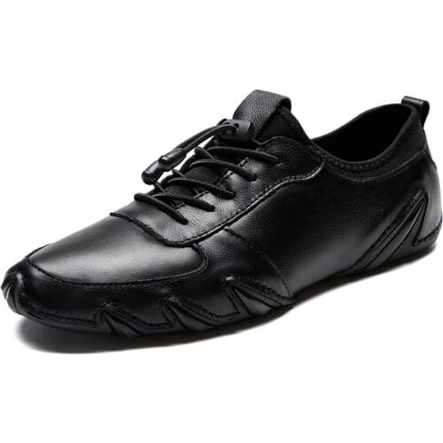 Mens Top Layer Cowhide Casual Shoes Driver Footwear Four Seasons Mens Hiking Shoes Outdoor Sneakers Designer Sneakers