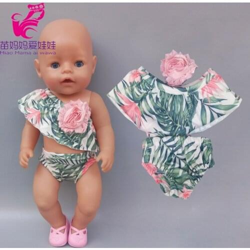 17 inch doll summer bikini fit for 43cm new born baby doll swim clothes 18 inch doll summer wear