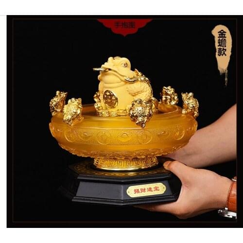 SHOP OFFICE HOME hall Lobby Porch Reception efficacious Mascot Inviting money wealth GOLD JIN CHAN FENG SHUI treasure bowl