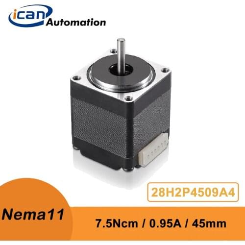 ICAN Mini Motor 28x45mm 7.5Ncm 0.95A 28H2P4509A6 Miniature Stepper Motor