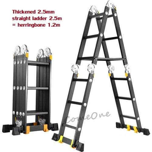 Straight ladder 2.5 m multi-function folding ladder aluminum ladder ladder home lift straight ladder engineering ladder