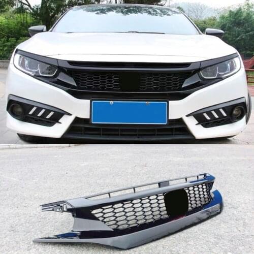 Modified Grid Front Bumper Mesh Racing Grill Grills Grille Trim Moldings For CIVIC 10th Sedan Hatchback Car 2016-2021 AUTO Parts