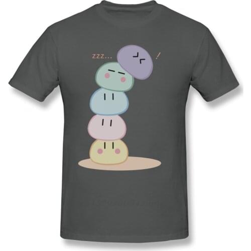 Clannad T Shirt Dango Pile T-Shirt Mens Print Tee Shirt Funny Short Sleeves Cotton Casual Oversized Tshirt