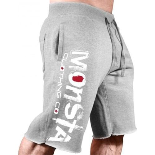 Mens Summer Loose Cotton Print Casual Shorts Fitness Workout Gym Clothing Jogging Sweatshorts Knee Length Plus Size Short Homme