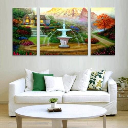 Scenery canvas painting on beautiful woods framed canvas print Modular pictures triptych nordic canvas home decoration art on