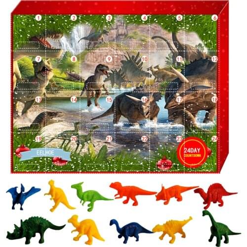 Christmas Countdown Gift Set 24PCS Dinosaur Model Toy Christmas Holidays Gift for Children