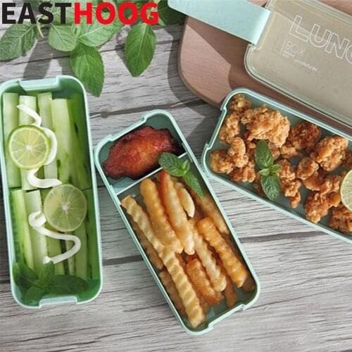 Portable Wheat Straw Lunch Box 3 Layers Japanese Bento Box Microwave Dinnerware Food Storage Container Food Box Drop Shipping