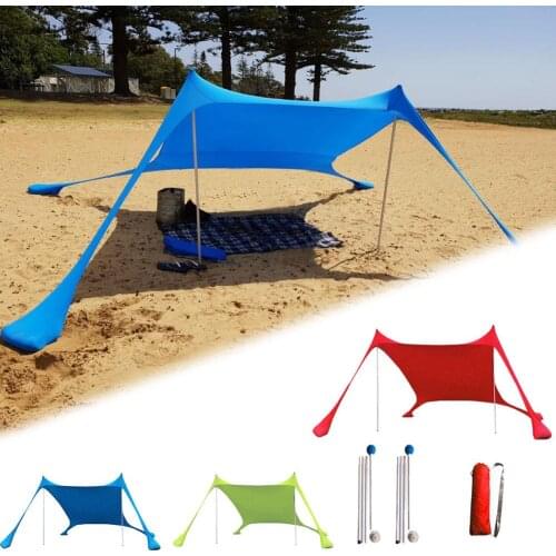 Family Beach Sunshade Lightweight Sun Shade Tent With Sandbag Anchors 4 Free Pegs UPF50+ UV Large Portable Canopy Drop shipping