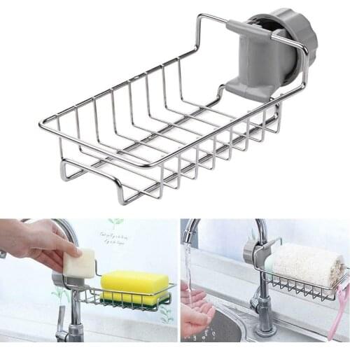 Kitchen Sink Faucet Drain Rack Sponge Soap Cloth Storage Organizer Holder Shelf Pool Rag Storage Rack Multifunctional Accessiore