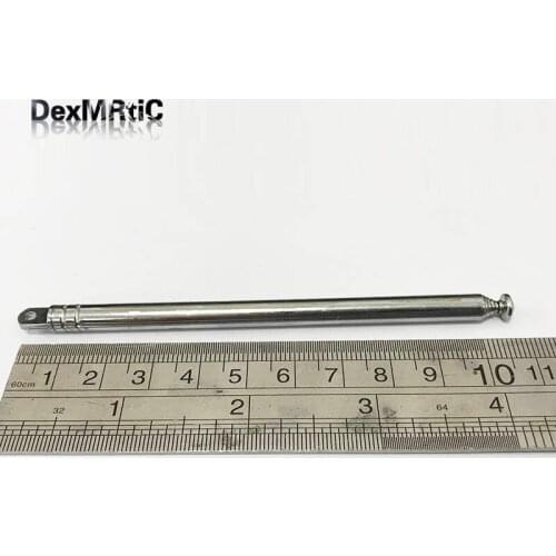 Replacement 36cm 6 Sections Telescopic Antenna Aerial for FM Radio Flat milling