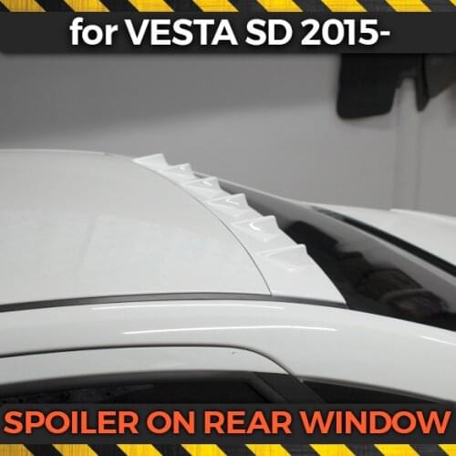 Spoiler on roof for Lada Vesta SD 2015- canopy with teeth ABS plastic special limited aero wing dynamic molding decoration