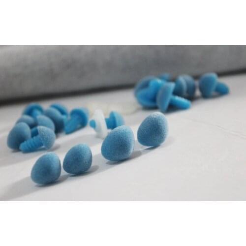 12x15mm/14x18mm blue/flesh color Triangle flocking toy nose safety toy nose + hard washer for diy plush doll findings--30pcs/lot