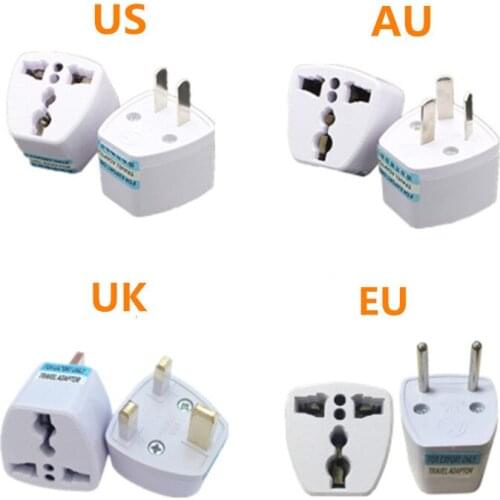 Universal EU UK US GER AU CHN Plug Adapter European Germany Australia China Power Plug Socket White Travel Converter Plug