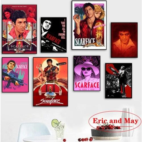 Scarface Vintage Movie Poster And Print Canvas Paintings Picture On The Wall Hot Modern Style Room Decoration Aesthetic Obrazy