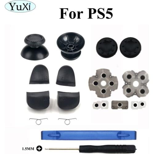 YuXi 3D Analog Sticks Silicone Conductive Pad For Playstation 5 PS5 R1 R2 L1 L2 Spring Screwdriver Set for DualSense Repair Kits