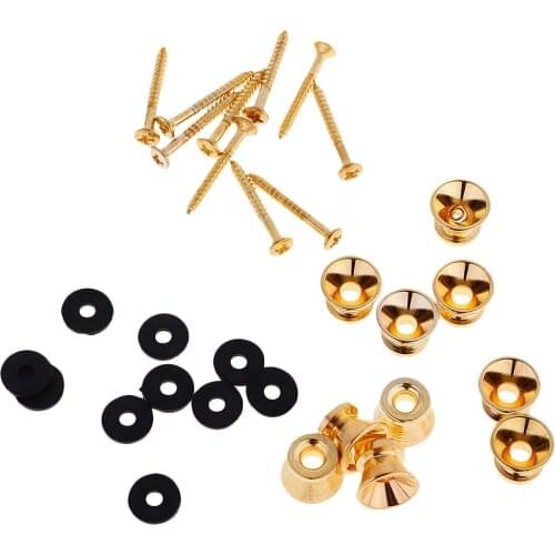 20 pcs Guitar Strap Lock Pins Peg for Acoustic Electric Guitar Bass Ukulele Gold