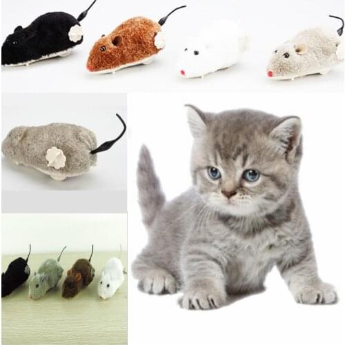 Hot Creative Funny Clockwork Spring Power Plush Mouse Toy Cat Dog Playing Toy Mechanical Motion Rat Pet Accessories