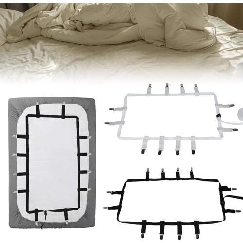 1 Set Elastic Bed Sheet Grippers Belt Fastener Bed Sheet Clips Mattress Cover Blankets Holder Home Textiles Organize Gadgets